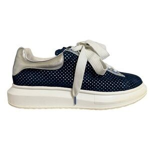 Hollie Watman Seeing Spots in Navy & Silver Tennis Shoes Size 9